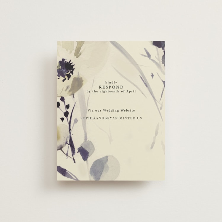 "Linen and Cloth" - RSVP Online Enclosure Cards in Almond by Peony Rose Design - Front
