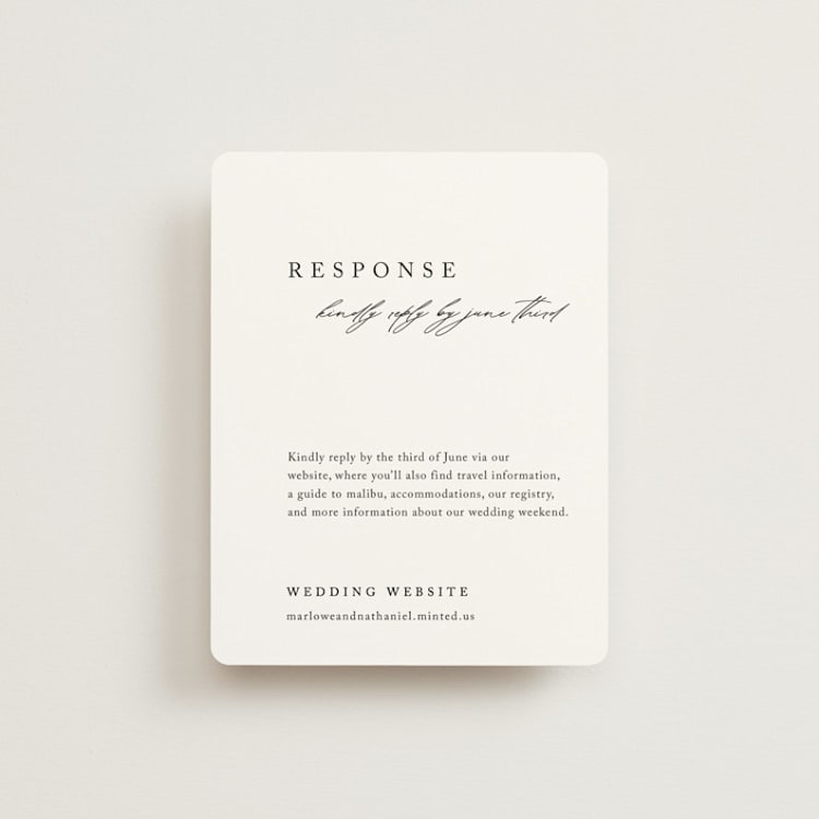 "Astoria" - RSVP Online Enclosure Cards in Silk by Kelly Schmidt - Front