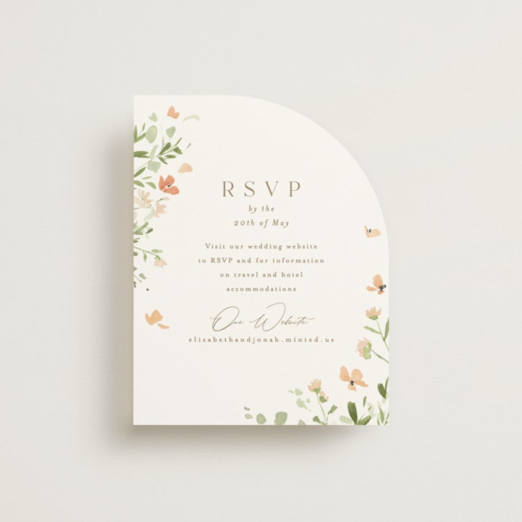 "Brynn" - RSVP Online Enclosure Cards in Toffee by Everett Paper Goods - Front