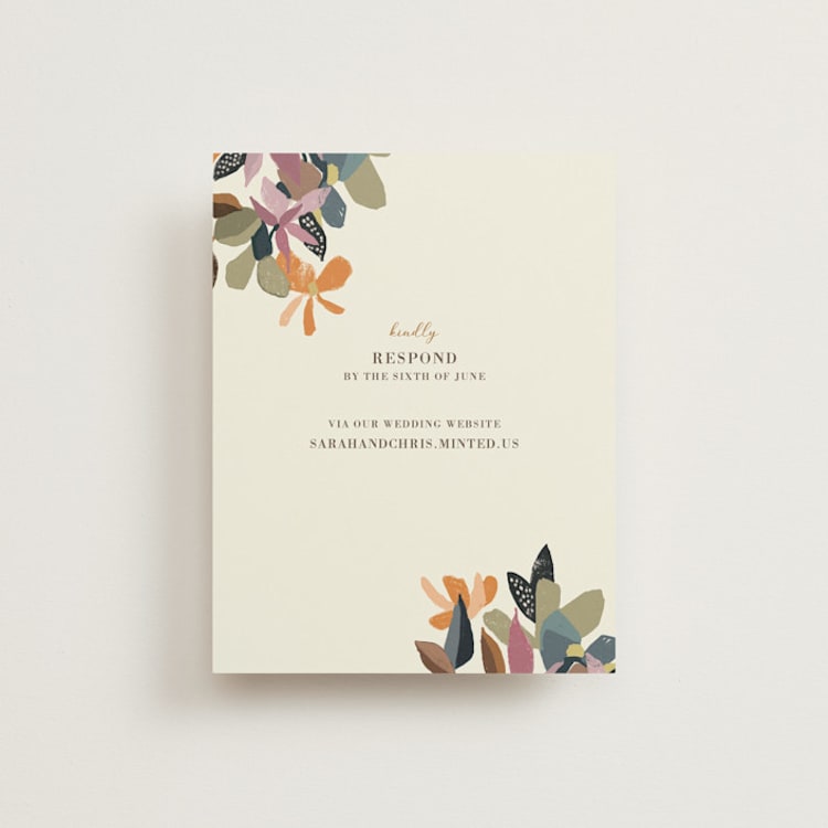 "flower press" - RSVP Online Enclosure Cards in Mauve by Peony Rose Design - Front