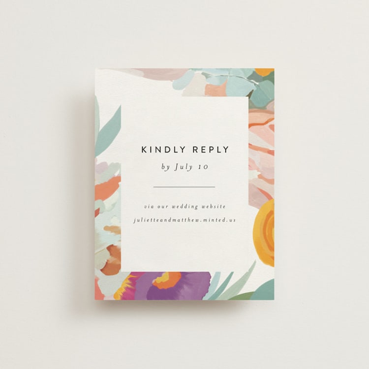 "Abstract Florals" - RSVP Online Enclosure Cards in Bouquet by Maria Hilas-Louie - Front