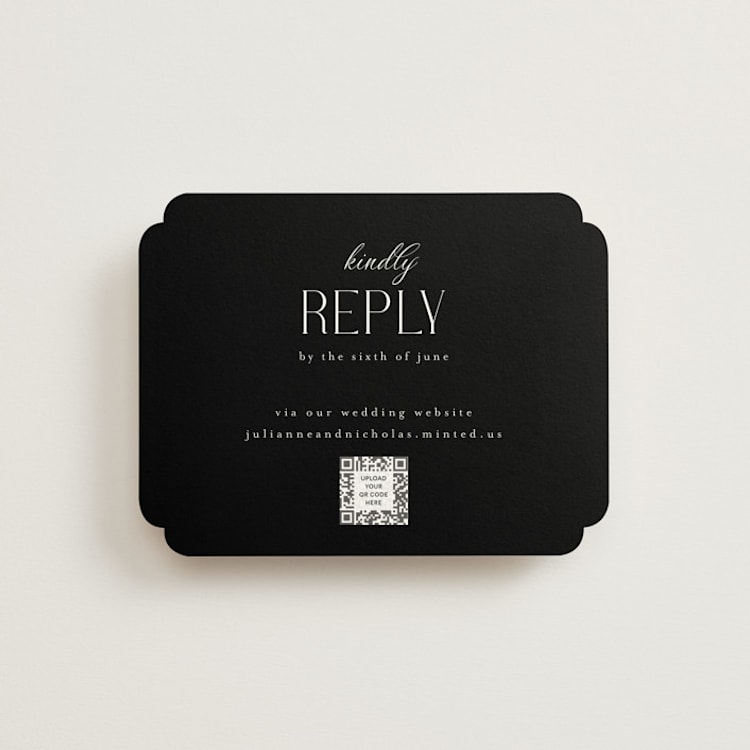 "Bold Elegance" - RSVP Online Enclosure Cards in Snow by Katherine Moynagh - Front