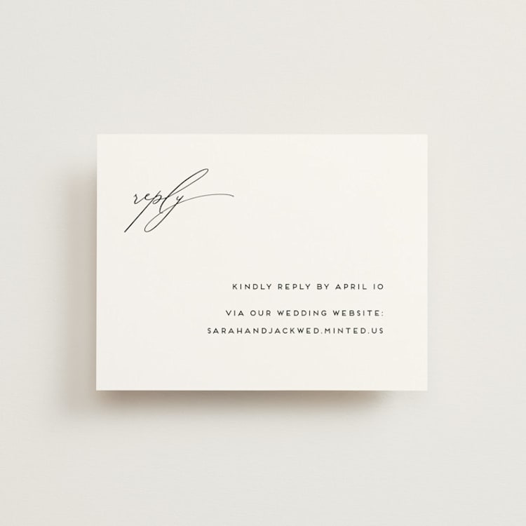 "the script" - RSVP Online Enclosure Cards in Tuxedo by Genna Blackburn - Front
