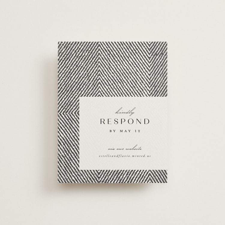 "Elegant Ethno" - RSVP Online Enclosure Cards in Noir by FRANI - Front