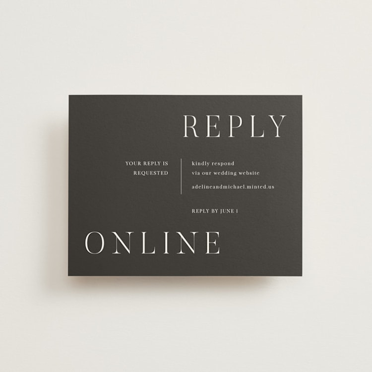 "Around the Way" - RSVP Online Enclosure Cards in Slate by That Girl Press - Front