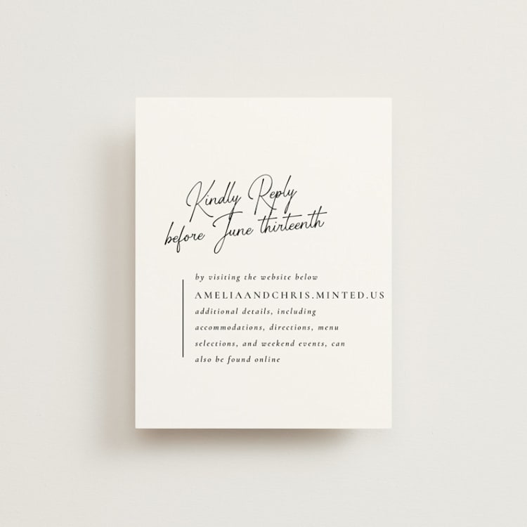 "Opera" - RSVP Online Enclosure Cards in Tuxedo by Jackie Mangiolino - Front