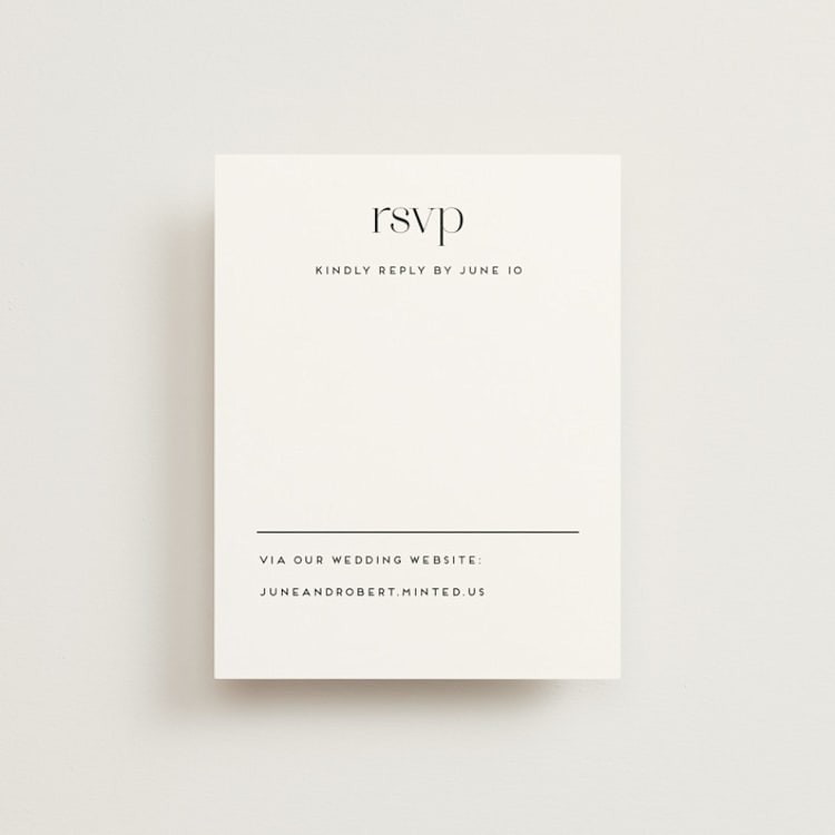 "Aligning" - RSVP Online Enclosure Cards in Tuxedo by Genna Blackburn - Front