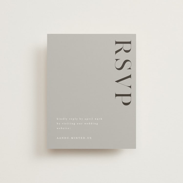 "Show" - RSVP Online Enclosure Cards in Dove Gray by Up Up Creative - Front