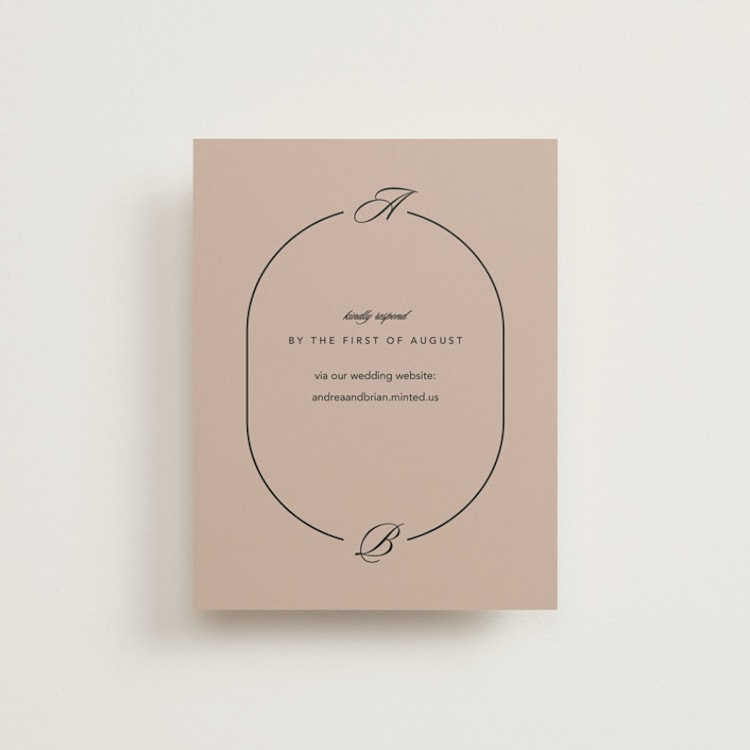 "Initials Circle Arch" - RSVP Online Enclosure Cards in Latte by FRANI - Front