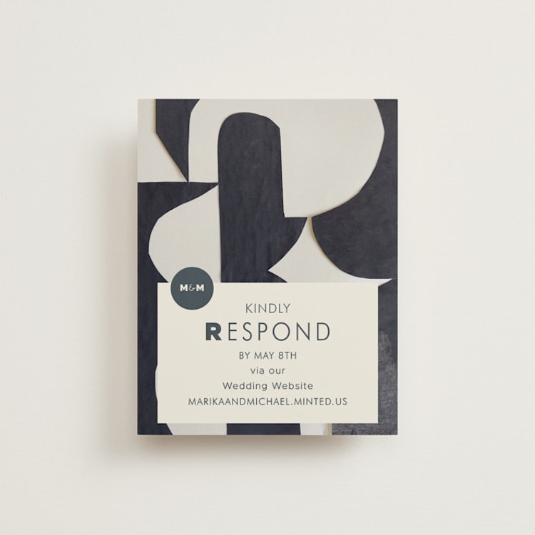 "Modern Marriage" - RSVP Online Enclosure Cards in Cream by cyrille gulassa - Front