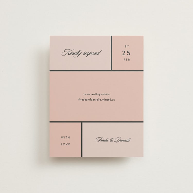"Modern Squares" - RSVP Online Enclosure Cards in Flamingo by FRANI - Front