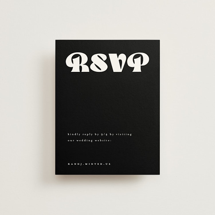 "boba" - RSVP Online Enclosure Cards in Onyx by Up Up Creative - Front