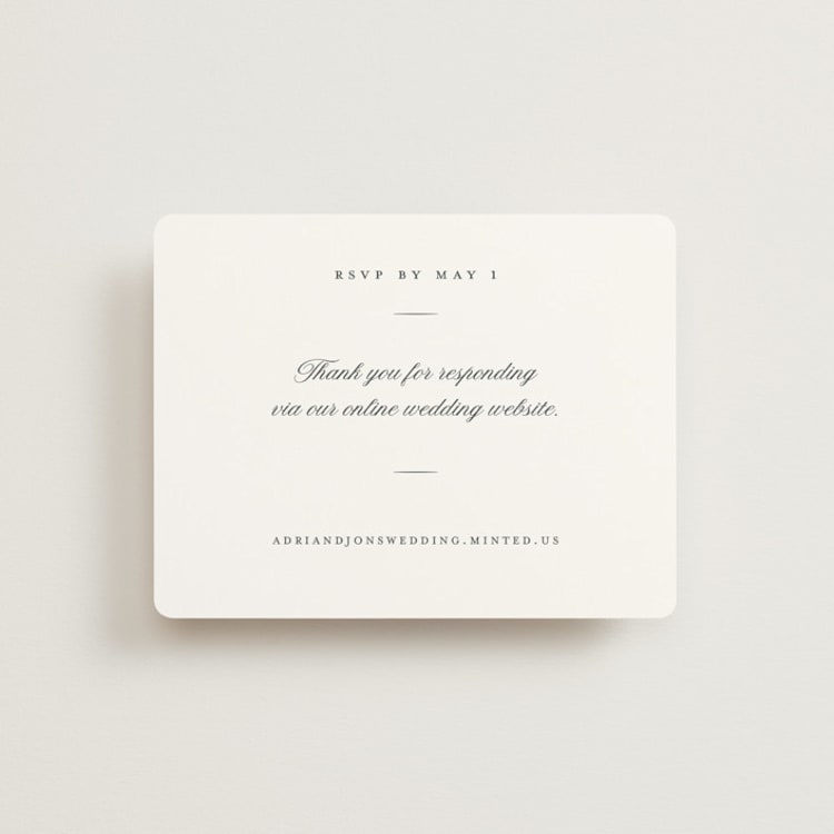 "Together Always" - RSVP Online Enclosure Cards in Chiffon by Eric Clegg - Front