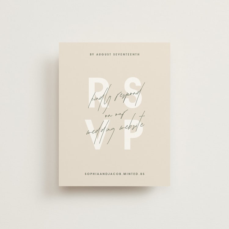 "True North" - RSVP Online Enclosure Cards in Olive You More by Design Lotus - Front