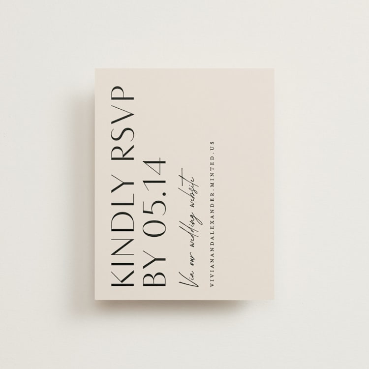 "Ascent" - RSVP Online Enclosure Cards in Ecru by Erica Krystek - Front