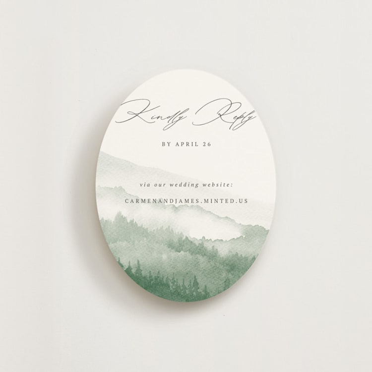 "Over the mountains" - RSVP Online Enclosure Cards in Fern by Helen Halik - Front