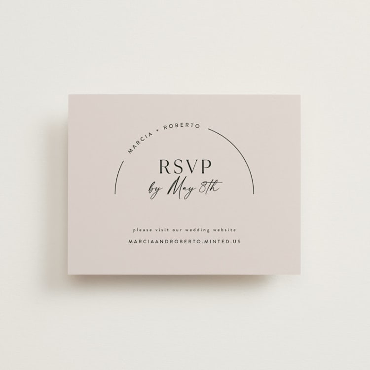 "Overjoyed" - RSVP Online Enclosure Cards in Almond by Jill Means - Front