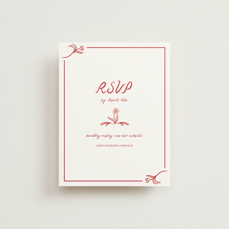 "Love in Bloom" - RSVP Online Enclosure Cards in Brick by Julia Liverton - Front