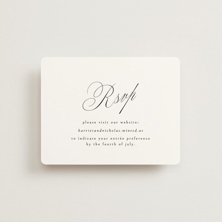 "Written with Love" - RSVP Online Enclosure Cards in Noir Slate by Ana de Sousa - Front