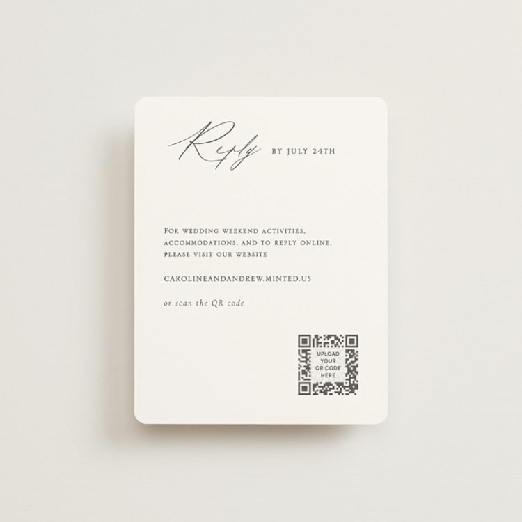 "Contemporary" - RSVP Online Enclosure Cards in Cotton by Vanessa Doyle - Front