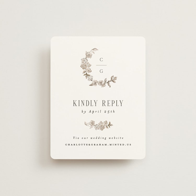 "Daphne" - RSVP Online Enclosure Cards in Sepia by Itsy Belle Studio - Front