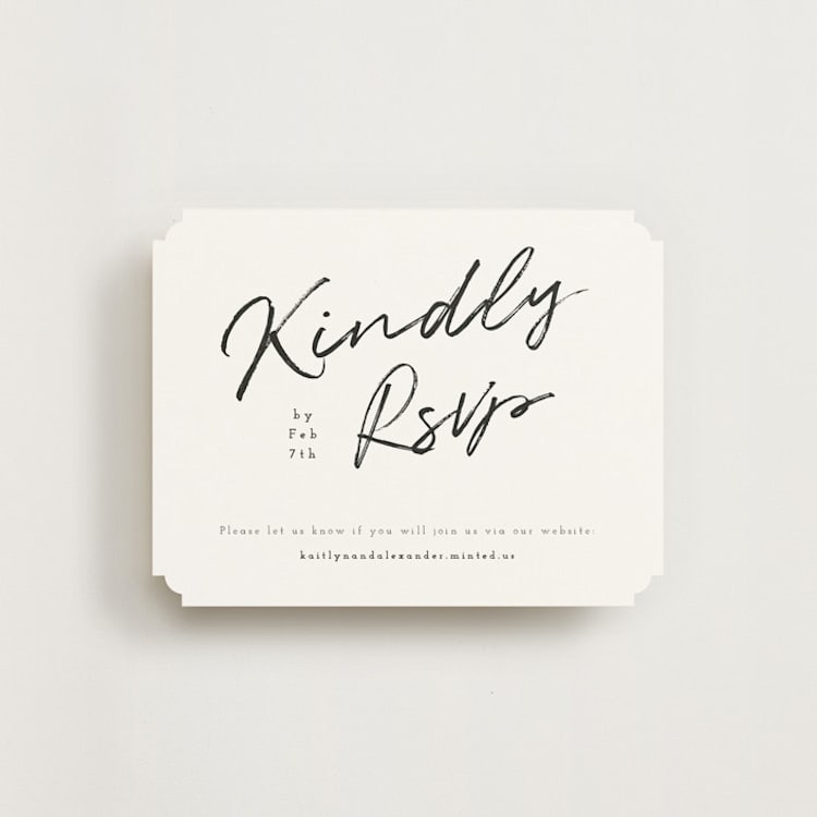"Photograph Scribble" - RSVP Online Enclosure Cards in Cloud by Adelyn T. - Front