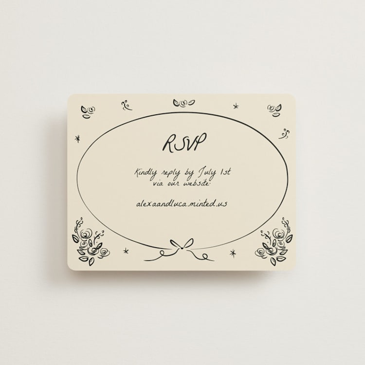 "Roses" - RSVP Online Enclosure Cards in Vanilla by Ani Somi - Front