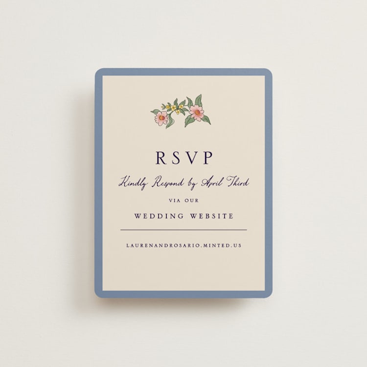 "A wedding in Low Country" - RSVP Online Enclosure Cards in Cornflower by Chris Griffith - Front