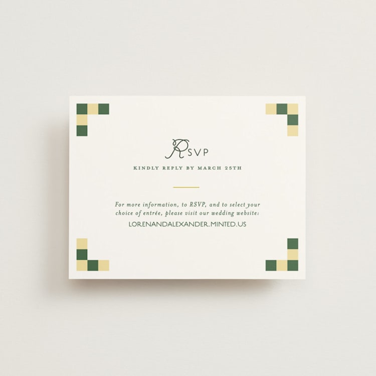 "grid" - RSVP Online Enclosure Cards in Citrus by Angela Quan - Front