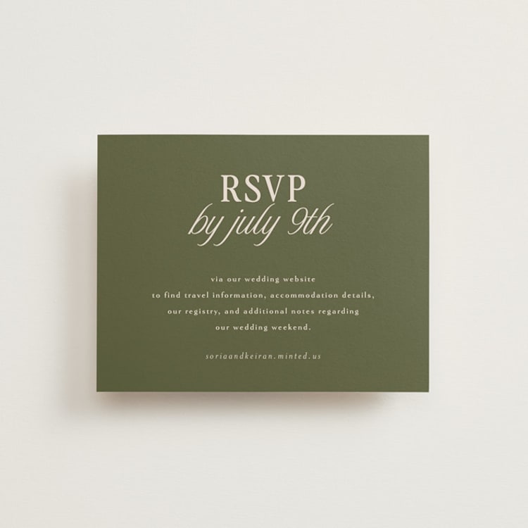 "Soria" - RSVP Online Enclosure Cards in Meadow by Melanie Kosuge - Front