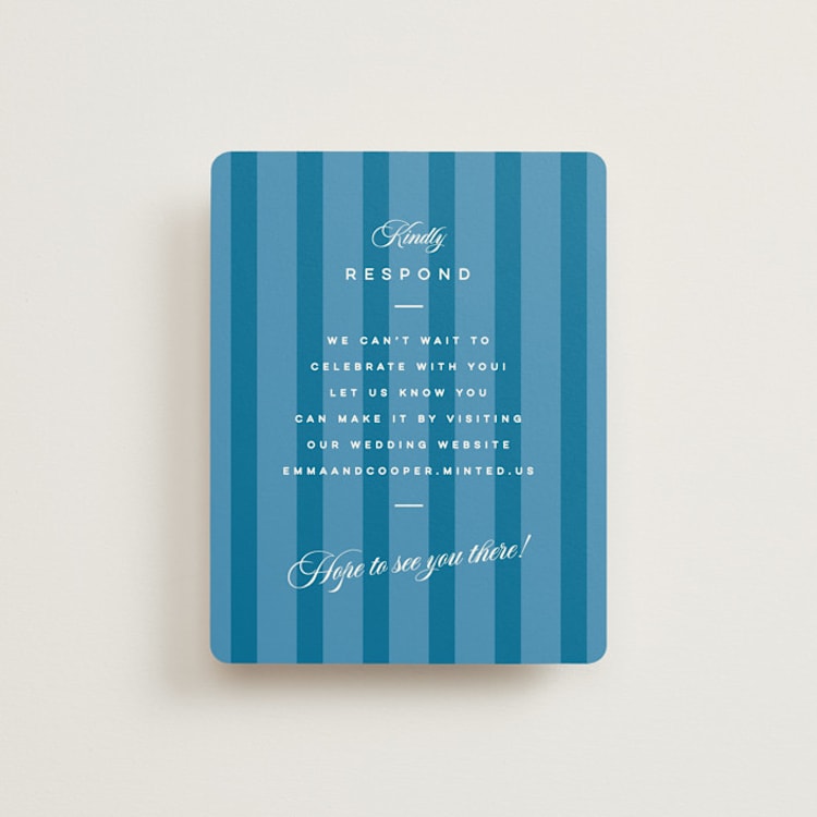 "The Emma" - RSVP Online Enclosure Cards in Cerulean by Kristie Kern - Front