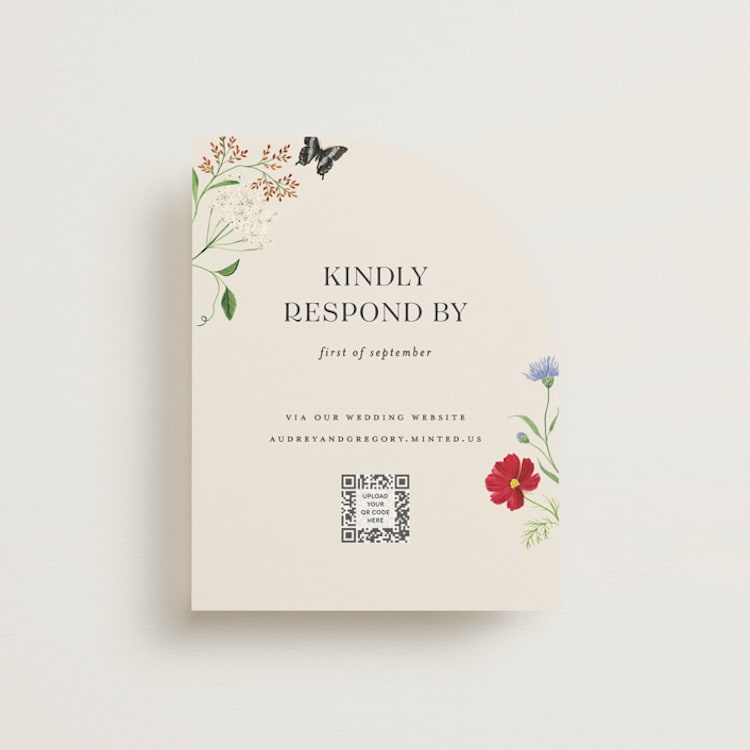 "Wild Meadow" - RSVP Online Enclosure Cards in Elder Flower by Sarah Knight - Front