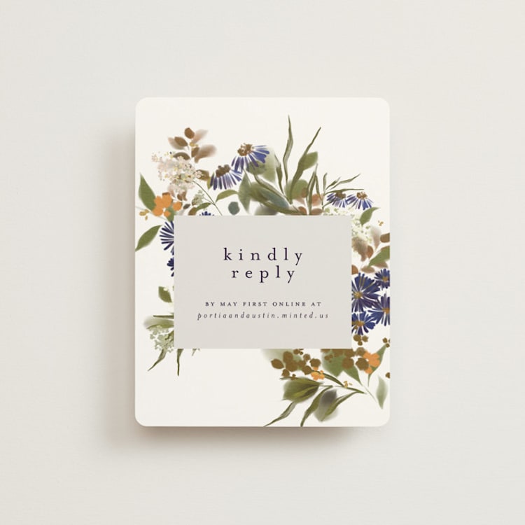 "Pressed Garden" - RSVP Online Enclosure Cards in Fall by Grace Kreinbrink - Front