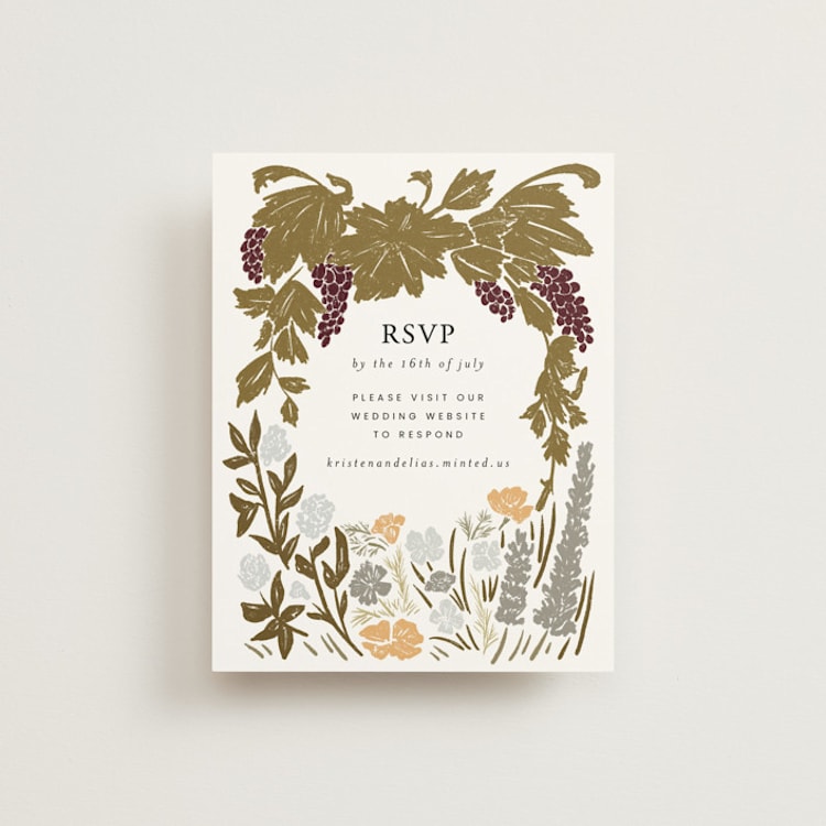 "Valley of the Moon" - RSVP Online Enclosure Cards in Sage by Shiny Penny Studio - Front