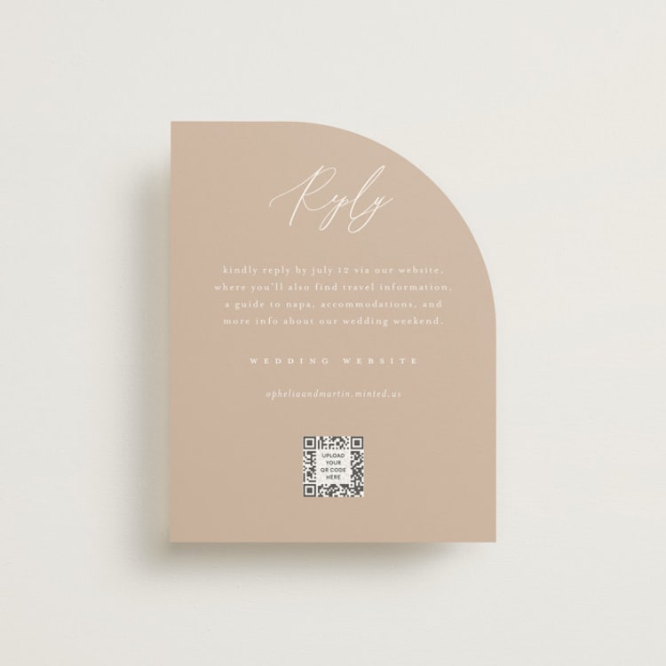 "Ophelia" - RSVP Online Enclosure Cards in Dusty Rose by Kelly Schmidt - Front