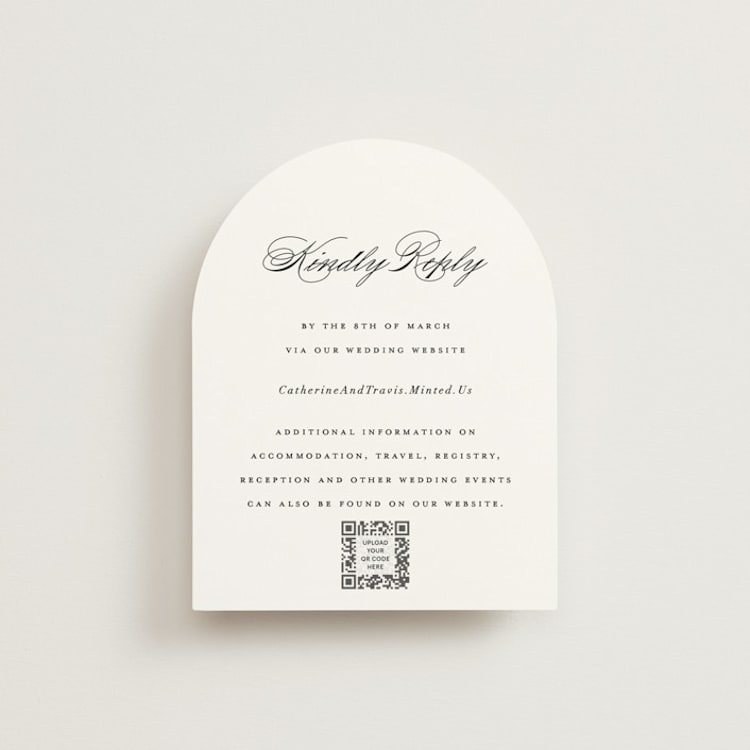"Classically Elegant" - RSVP Online Enclosure Cards in Snow by Brandy Folse - Front