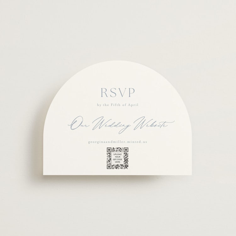 "Modern Air" - RSVP Online Enclosure Cards in Dusty Blue by Stacey Meacham - Front