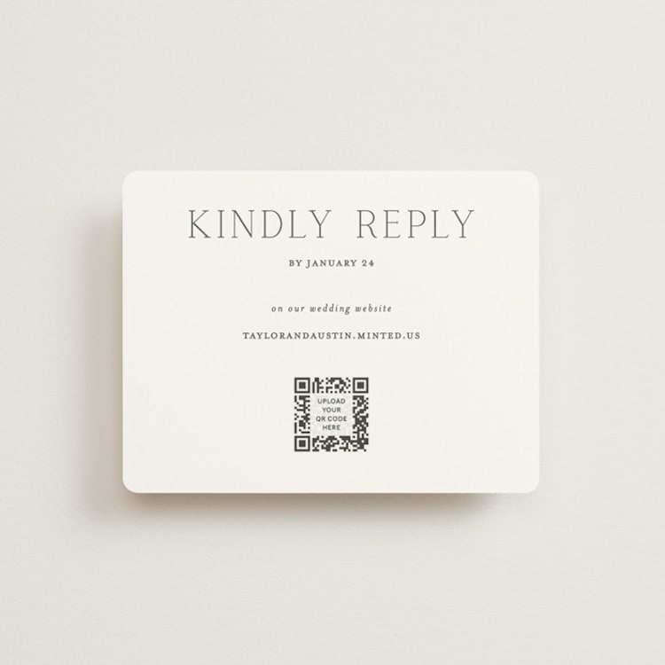 "In Love" - RSVP Online Enclosure Cards in Cotton by Vanessa Doyle - Front