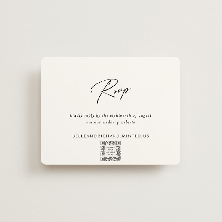 "Belle Romance" - RSVP Online Enclosure Cards in Onyx by Katherine Moynagh - Front
