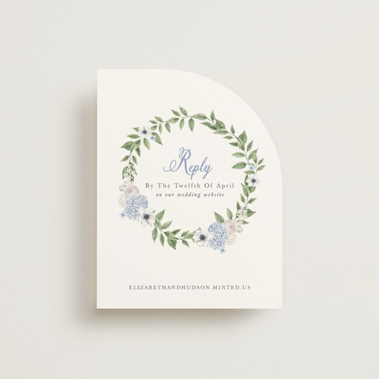 "Sweethearts" - RSVP Online Enclosure Cards in Periwinkle by Design Lotus - Front