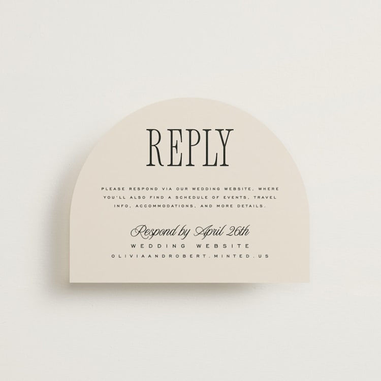 "Riviera" - RSVP Online Enclosure Cards in Linen by Kelly Schmidt - Front