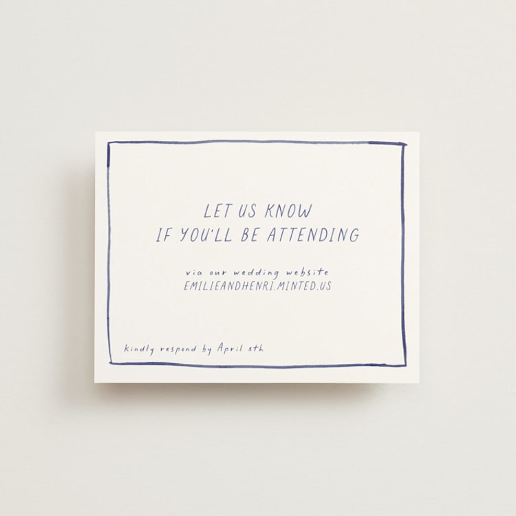 "Blue Bells" - RSVP Online Enclosure Cards in Cornflower by Mere Paper - Front