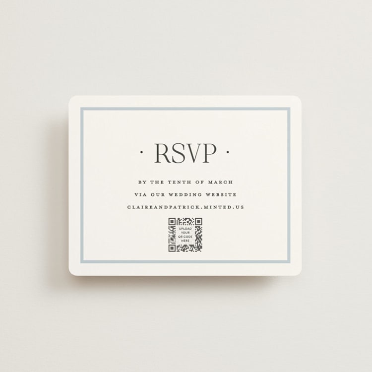 "Dotted Classic" - RSVP Online Enclosure Cards in Hydrangea by Carolyn MacLaren - Front