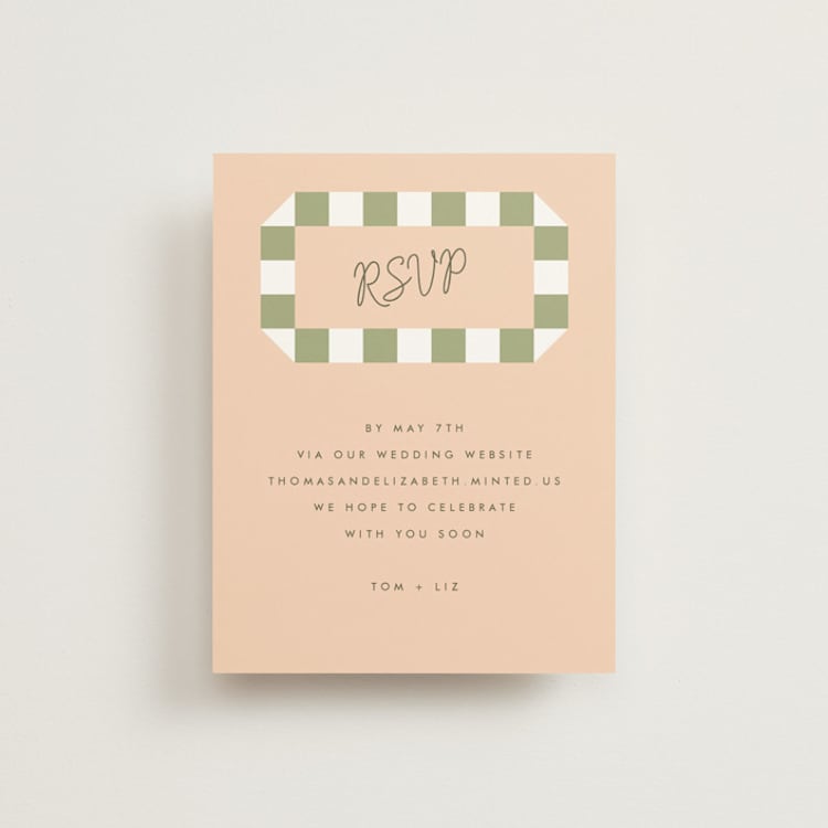 "Boardwalk" - RSVP Online Enclosure Cards in Peach by Baumbirdy - Front
