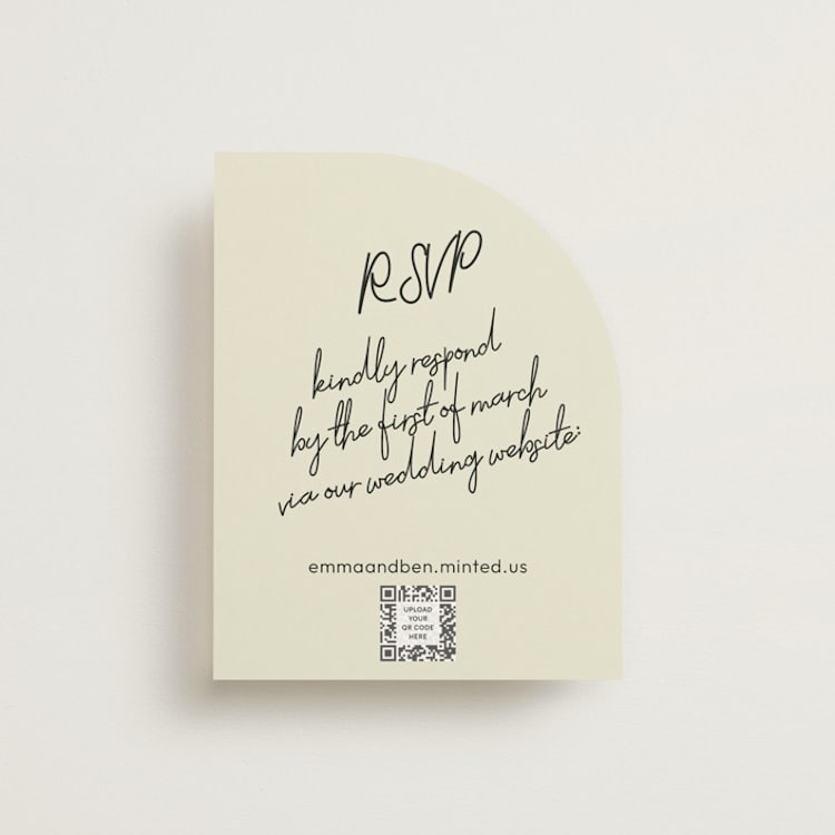 "Handwritten Letter" - RSVP Online Enclosure Cards in Noir by Helena Vitto - Front