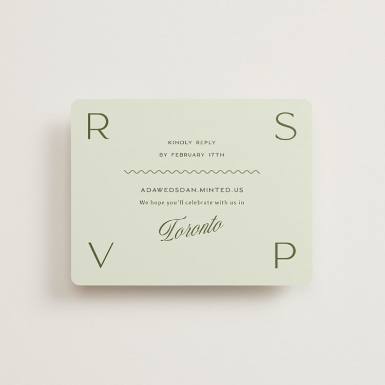 "Swoon" - RSVP Online Enclosure Cards in Lemongrass by Sam Dubeau - Front