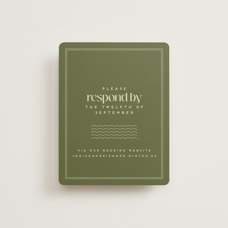 "News!" - RSVP Online Enclosure Cards in Kiwi by Claudia Orengo - Front