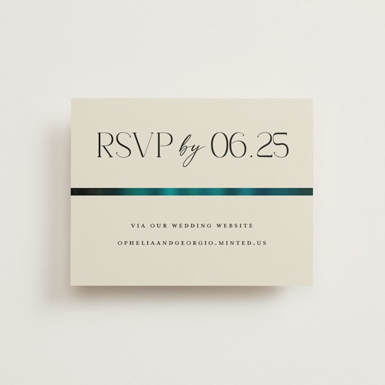 "Spectrum" - RSVP Online Enclosure Cards in Teal by Heather Schertzer - Front