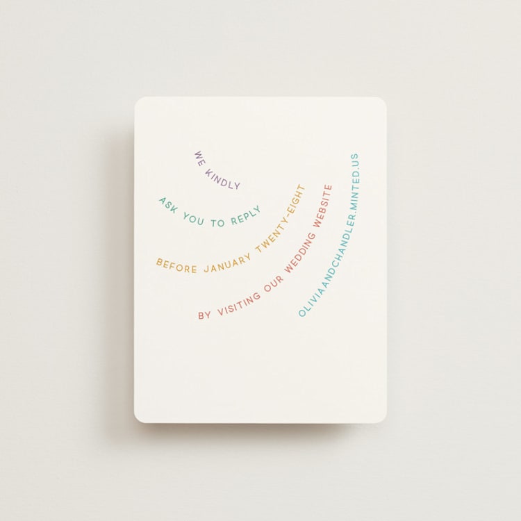 "rainbow 2.0" - RSVP Online Enclosure Cards in Light Hearted by Deborah Chou - Front