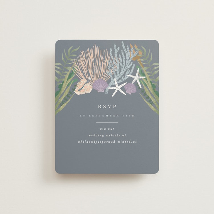 "Part Of Your World from Disney's Little Mermaid" - RSVP Online Enclosure Cards in Sea by Alethea and Ruth - Front